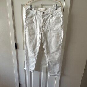 Levis Womens White Denim Jeans Mid Rise Skinny 31